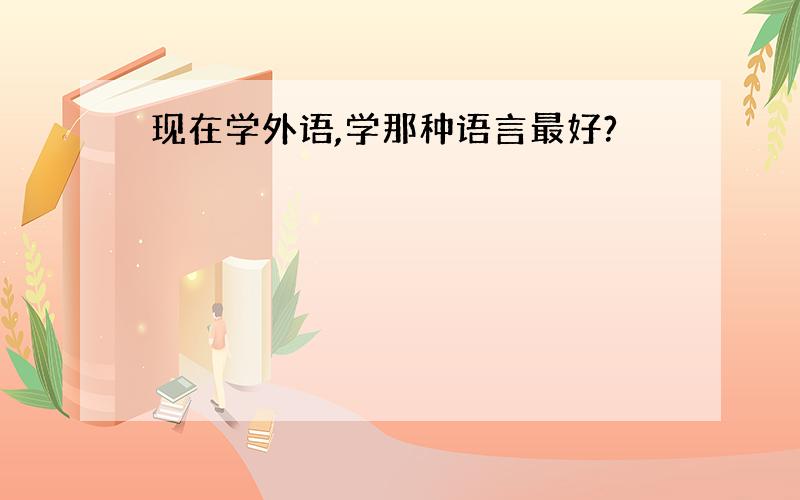 现在学外语,学那种语言最好?