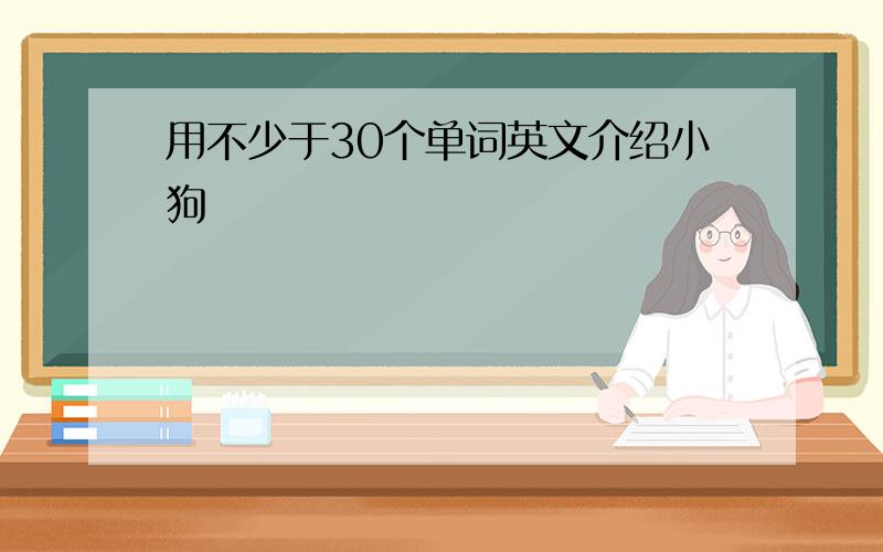 用不少于30个单词英文介绍小狗