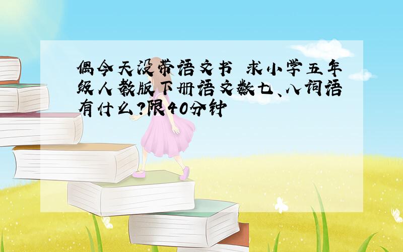 偶今天没带语文书 求小学五年级人教版下册语文数七、八词语有什么?限40分钟