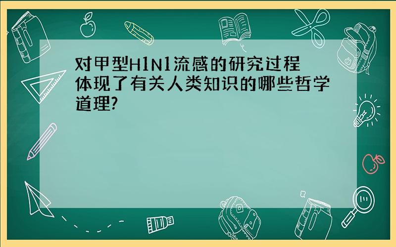 对甲型H1N1流感的研究过程体现了有关人类知识的哪些哲学道理?