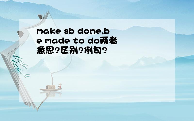 make sb done,be made to do两者意思?区别?例句?