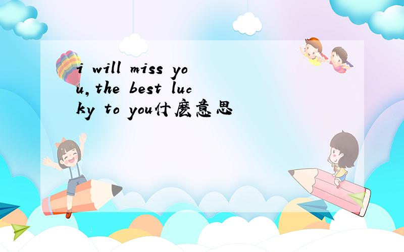 i will miss you,the best lucky to you什麽意思