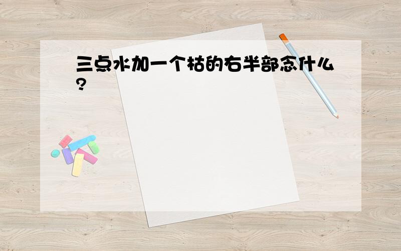 三点水加一个枯的右半部念什么?