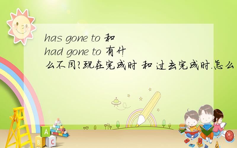 has gone to 和 had gone to 有什么不同?现在完成时 和 过去完成时.怎么