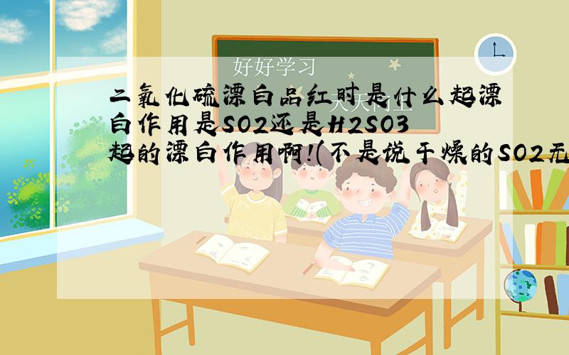 二氧化硫漂白品红时是什么起漂白作用是SO2还是H2SO3起的漂白作用啊!(不是说干燥的SO2无漂白作用吗).